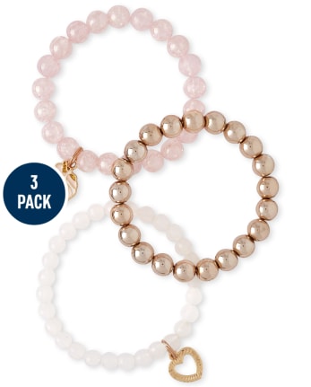 Lot de 3 bracelets à perles licorne pour filles