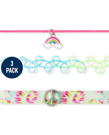 Paquete de 3 gargantillas de arcoíris para niñas