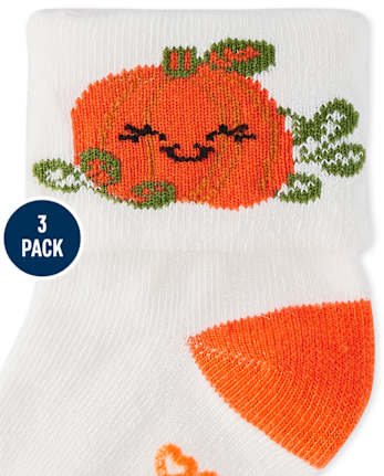 Toddler Girls Harvest Turn Cuff Socks 3-Pack