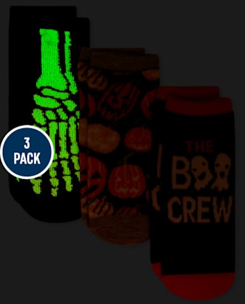 Toddler Glow Halloween Midi Socks 3-Pack