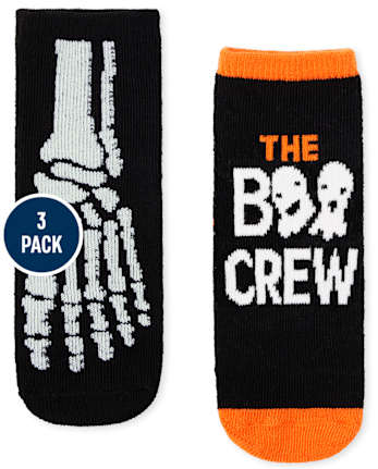 Toddler Glow Halloween Midi Socks 3-Pack
