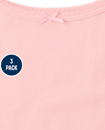 Camisola con ribete de picot para niña, paquete de 3