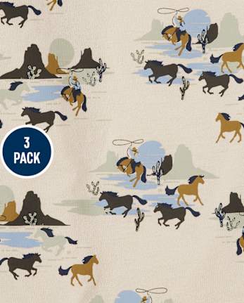 Toddler Boys Cowboy Top 3-Pack