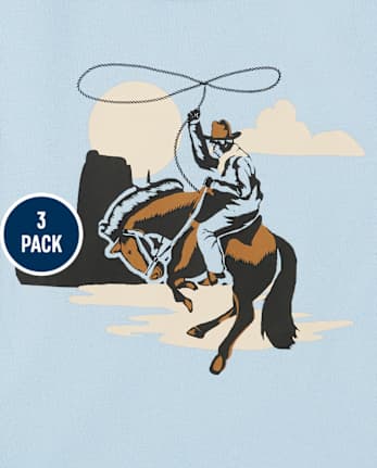 Toddler Boys Cowboy Top 3-Pack