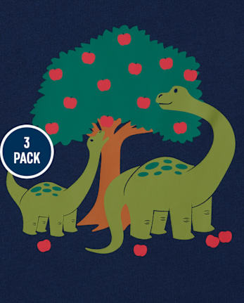 Paquete de 3 tops de manzana para niños pequeños