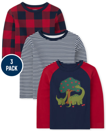 Paquete de 3 tops de manzana para niños pequeños