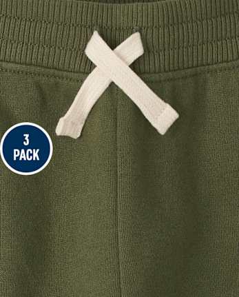 Paquete de 3 pantalones jogger de polar para bebés y niños pequeños