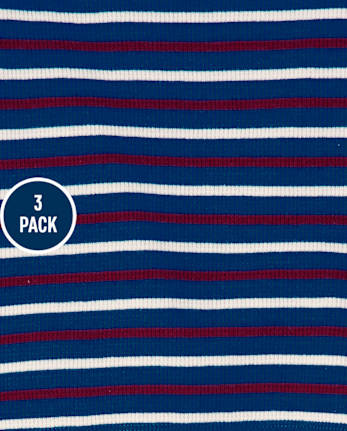 Toddler Boys Striped Thermal Top 3-Pack