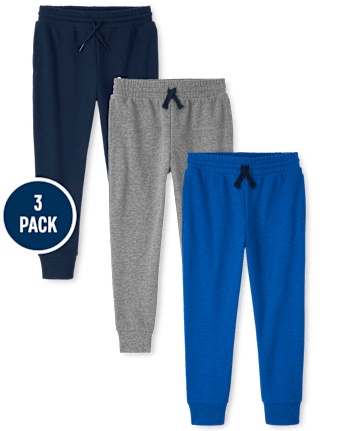 Kids Fleece Jogger Pants 3-Pack