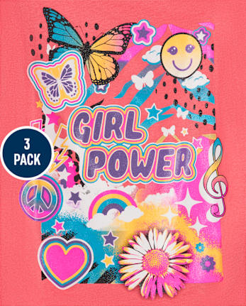 Lot de 3 t-shirts graphiques Emoji pour filles