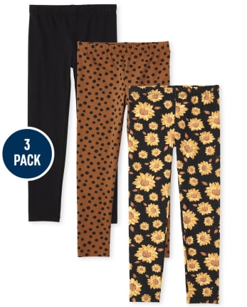 Lot de 3 leggings imprimés pour fille