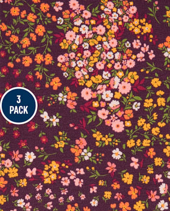 Girls Floral Leggings 3-Pack