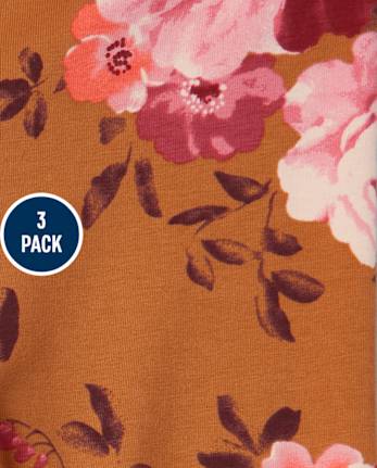 Girls Floral Leggings 3-Pack