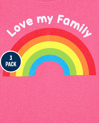 Baby And Toddler Girls Family Graphic Tee 3-Pack