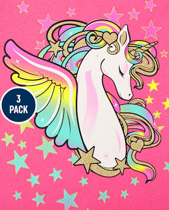 Girls Unicorn Graphic Tee 3-Pack