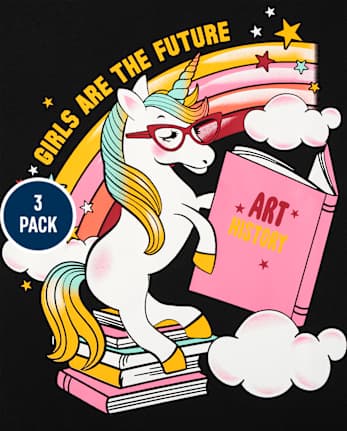 Girls Unicorn Graphic Tee 3-Pack