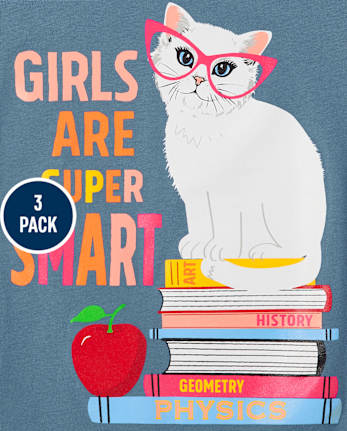 Girls Smart Graphic Tee 3-Pack