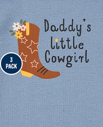 Baby Girls Cowgirl Bodysuit 3-Pack