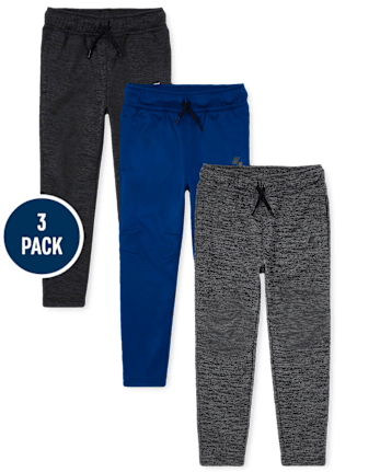 Boys Moisture Wicking Fleece Pants 3-Pack