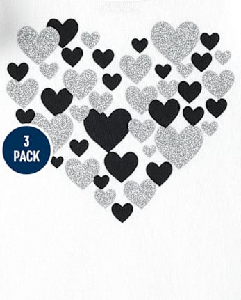 Toddler Girls Heart Top 3-Pack