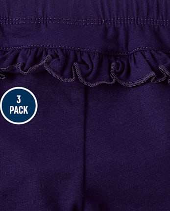 Baby Girls Floral Ruffle Pants 3-Pack