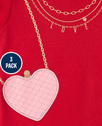 Baby Girls Heart Bodysuit 3-Pack