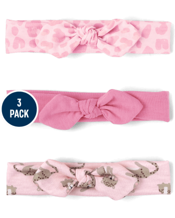 Baby Girls Leopard Bow Headwrap 3-Pack