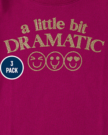 Lot de 3 t-shirts graphiques impertinents pour bébé et toute-petite fille
