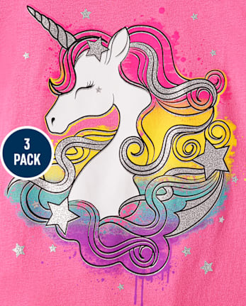 Girls Unicorn Graphic Tee 3-Pack