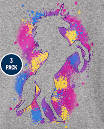 Girls Unicorn Graphic Tee 3-Pack