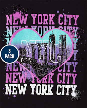 Girls Location Graphic Tee 3-Pack
