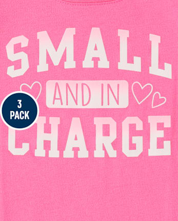 Paquete de 3 camisetas con estampado Sassy Vibes para bebés y niñas pequeñas
