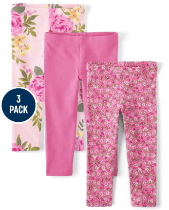Toddler Girls Floral Leggings 3-Pack