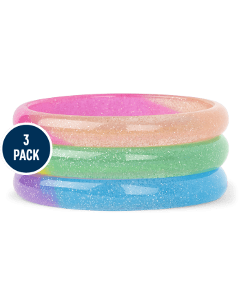Paquete de 3 brazaletes con purpurina Ombre para niñas