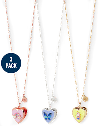 Girls Unicorn BFF Locket Necklace 3-Pack