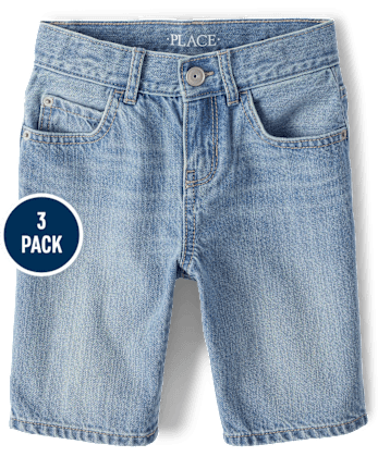 Pack de 3 pantalones cortos vaqueros para niño