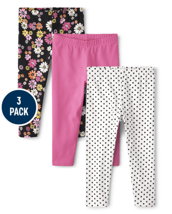 Girls Floral Capri Leggings 3-Pack