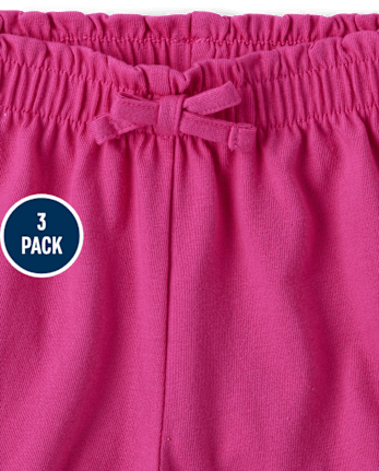 Toddler Girls Butterfly Paperbag Waist Shorts 3-Pack