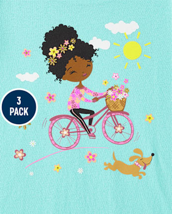 Baby And Toddler Girls Girl Graphic Tee 3-Pack