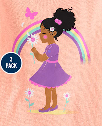 Baby And Toddler Girls Girl Graphic Tee 3-Pack
