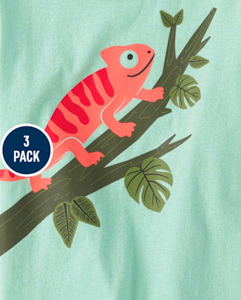 Pack de 3 camisetas camaleón para bebés y niños pequeños