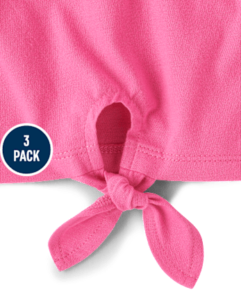 Girls Tropical Tie Front Top 3-Pack