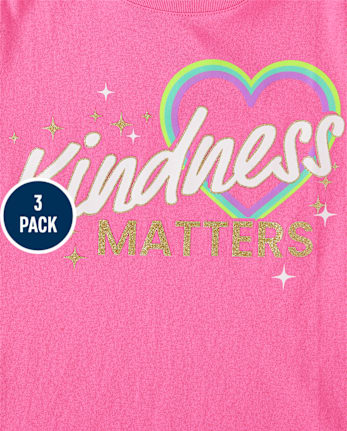 Niña Peace Kindness Camisetas estampadas 3-Pack