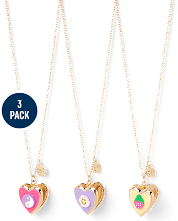 Girls Strawberry BFF Locket Necklace 3-Pack