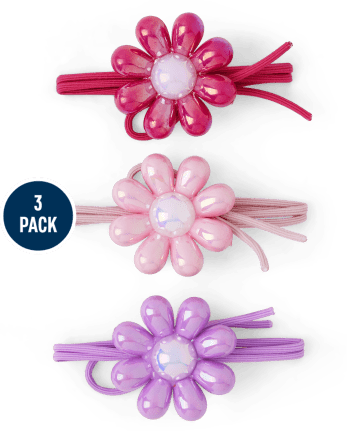 Girls Flower Hair Tie 3-Pack