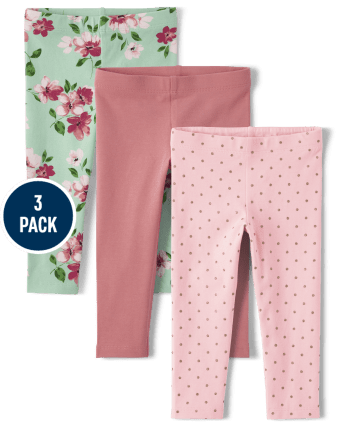Toddler Girls Floral Leggings 3-Pack