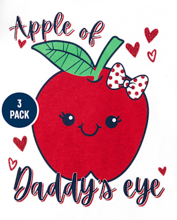 Toddler Girls Apple Top 3-Pack