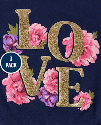 Toddler Girls Floral Ruffle Top 3-Pack