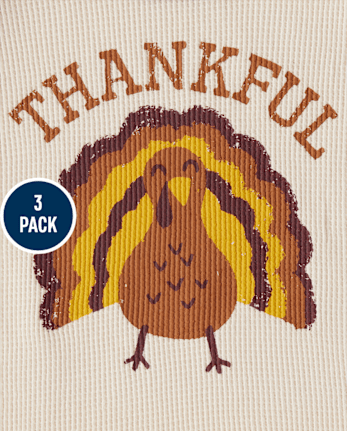 Baby And Toddler Boys Thankful Thermal Top 3-Pack