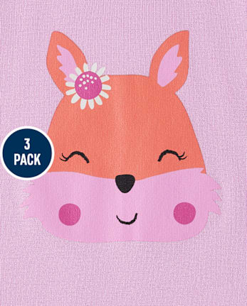 Pack de 3 pijamas de algodón ajustados Chipmunk para bebés y niñas pequeñas